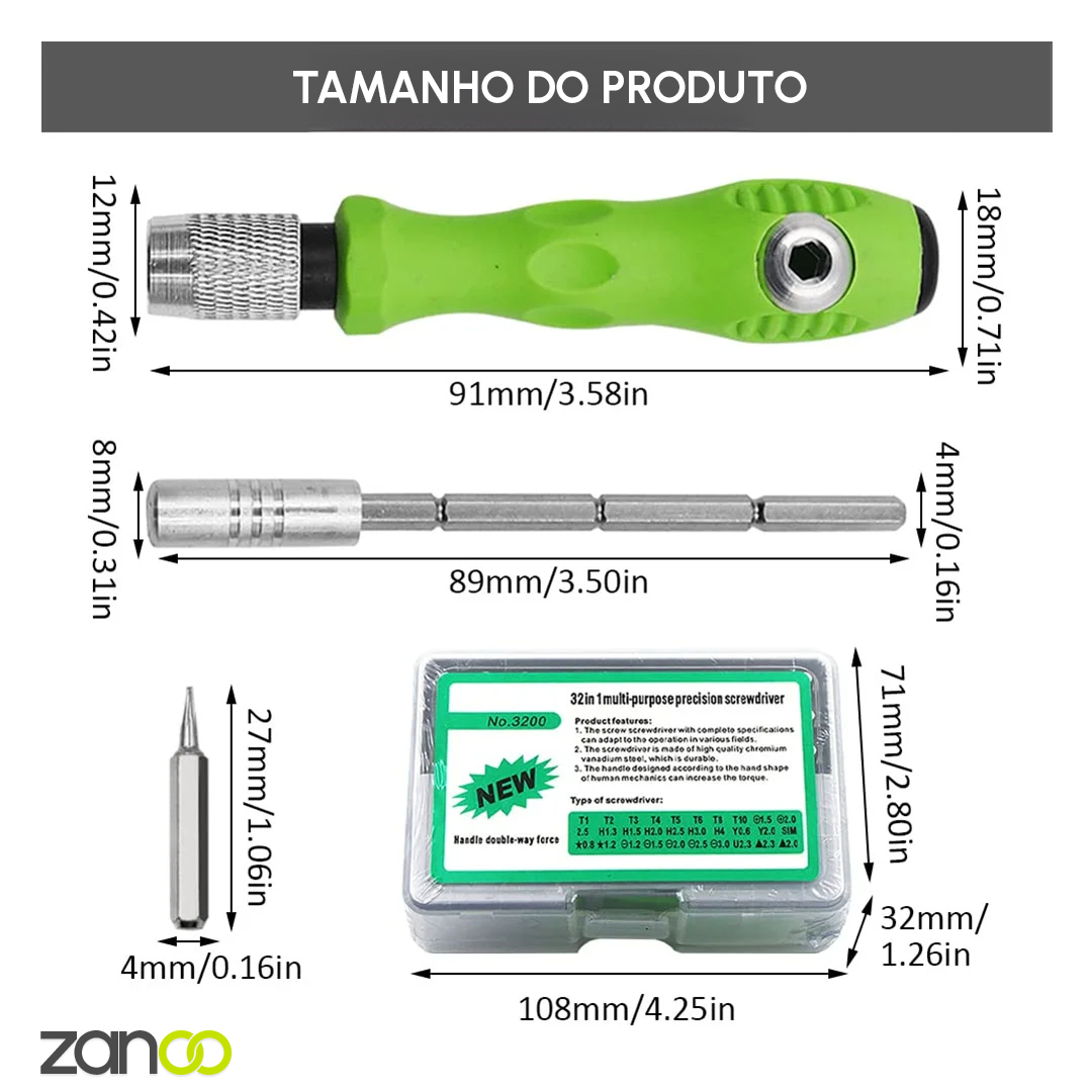 Kit de Chave de Precisão 32 em 1