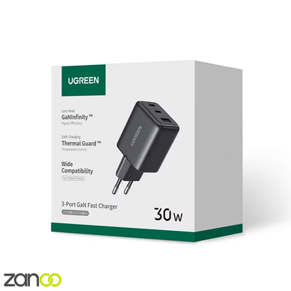 Carregador Turbo Ugreen 30W GaN 3 Portas
